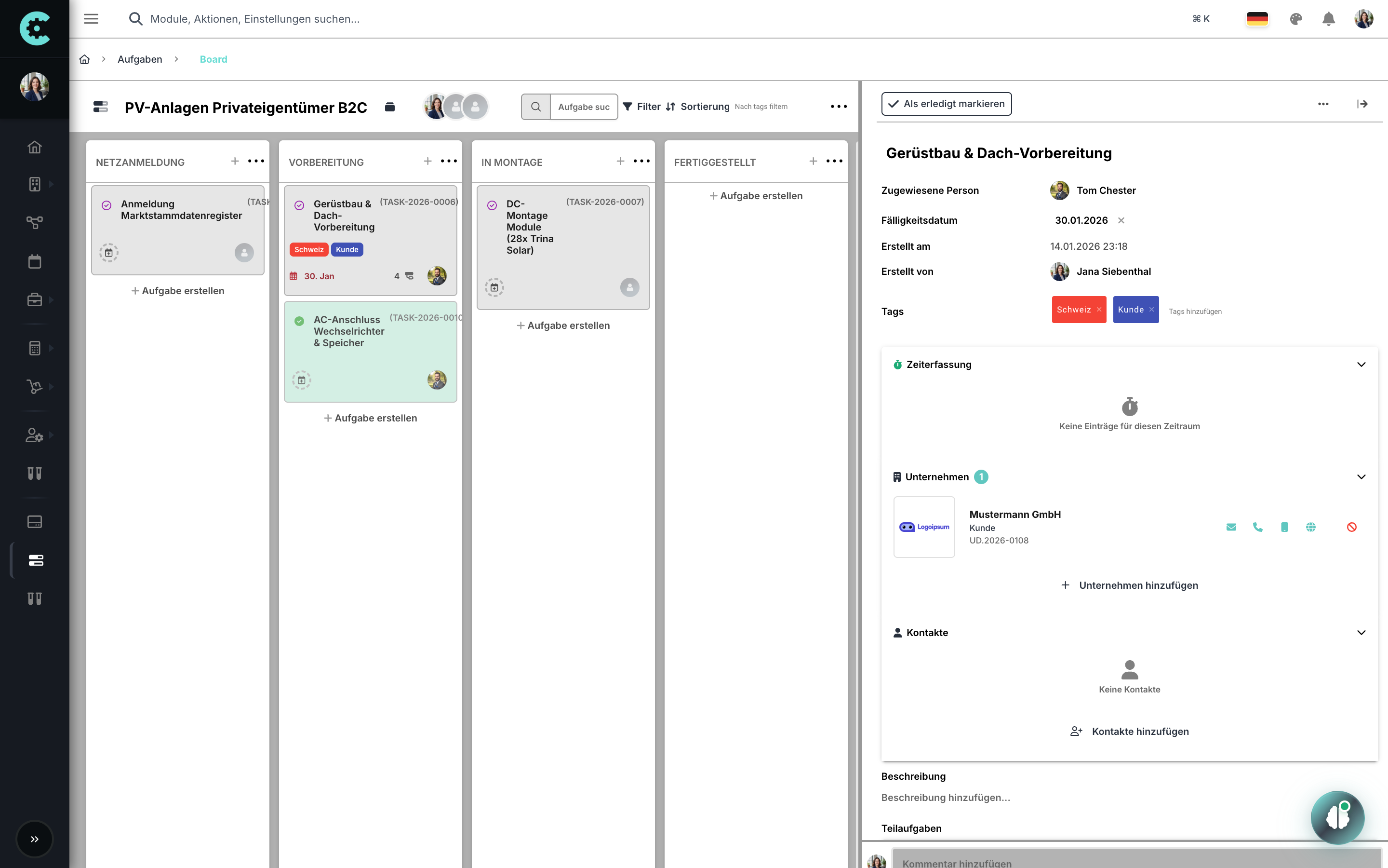 Task Details Ansicht